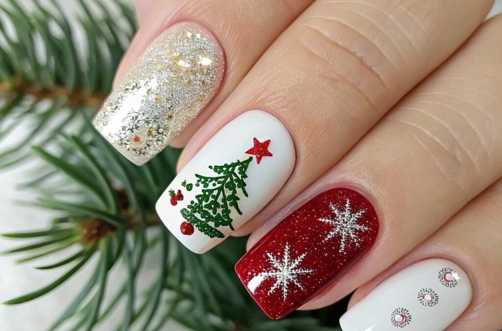 14 Cute Christmas Tree Nail Designs to Enhance Your Holiday Appearance